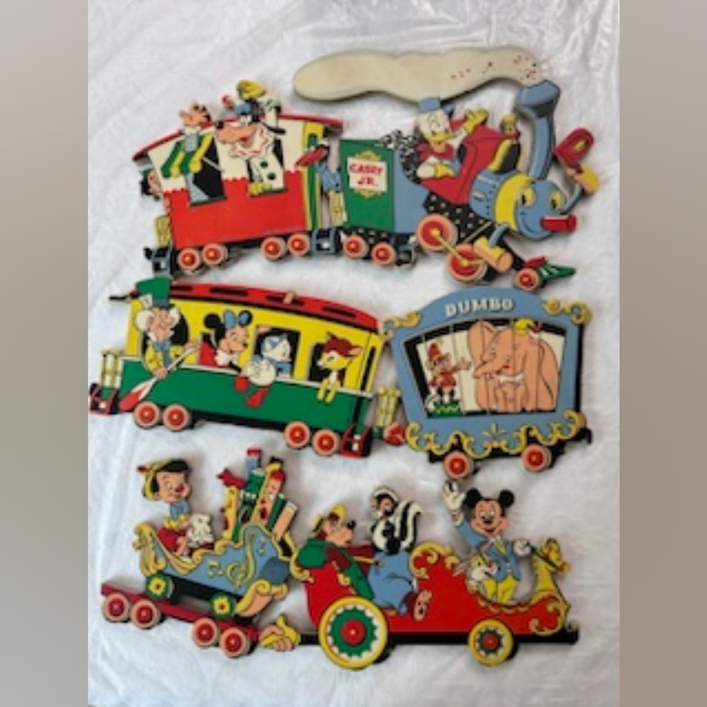 Vintage Walt Disney Productions Casey Jr Wall Decor Train Mickey, Dumbo, Goofy